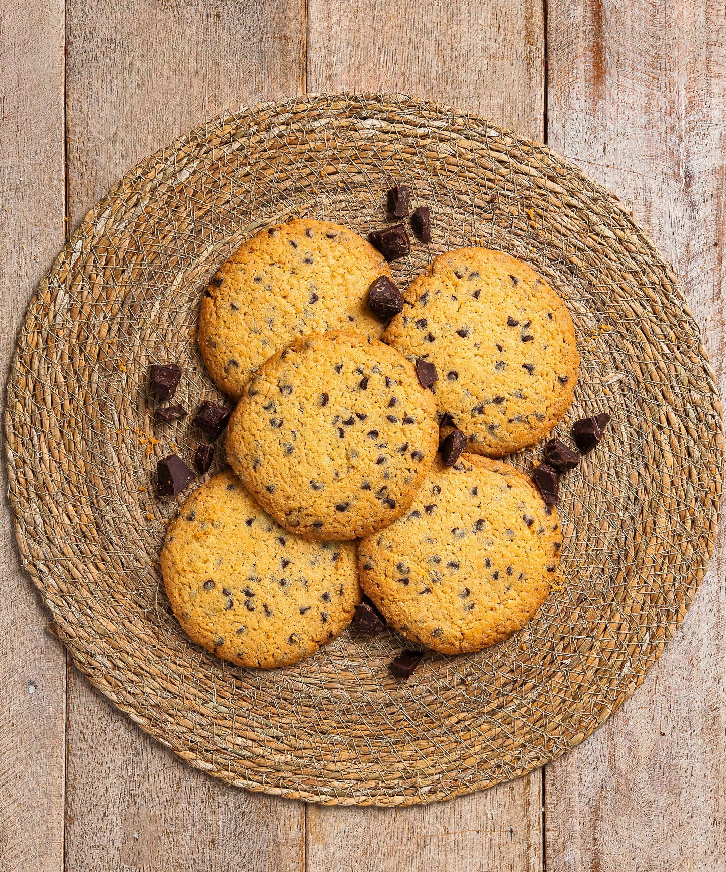 5 Cookies Con Gocce di Cioccolato Fondente