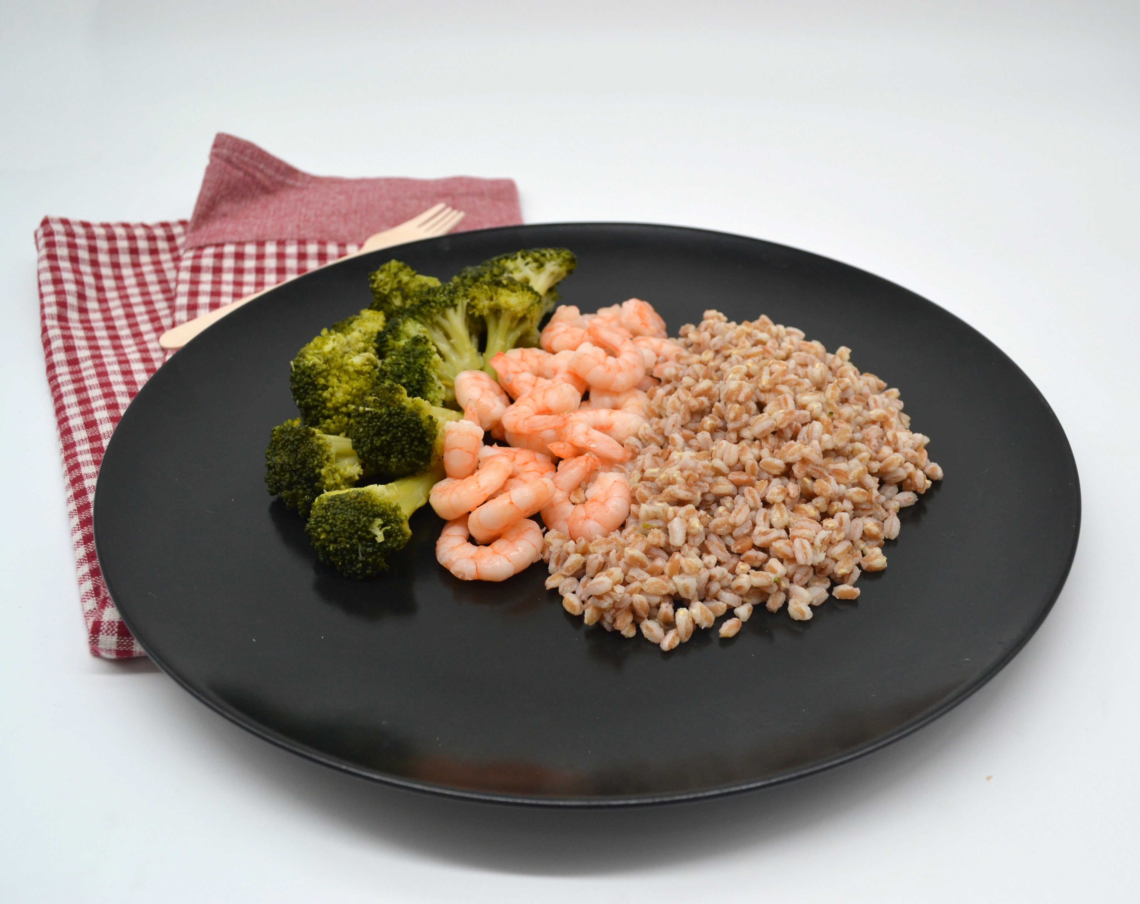 Farro, gamberi e broccoli