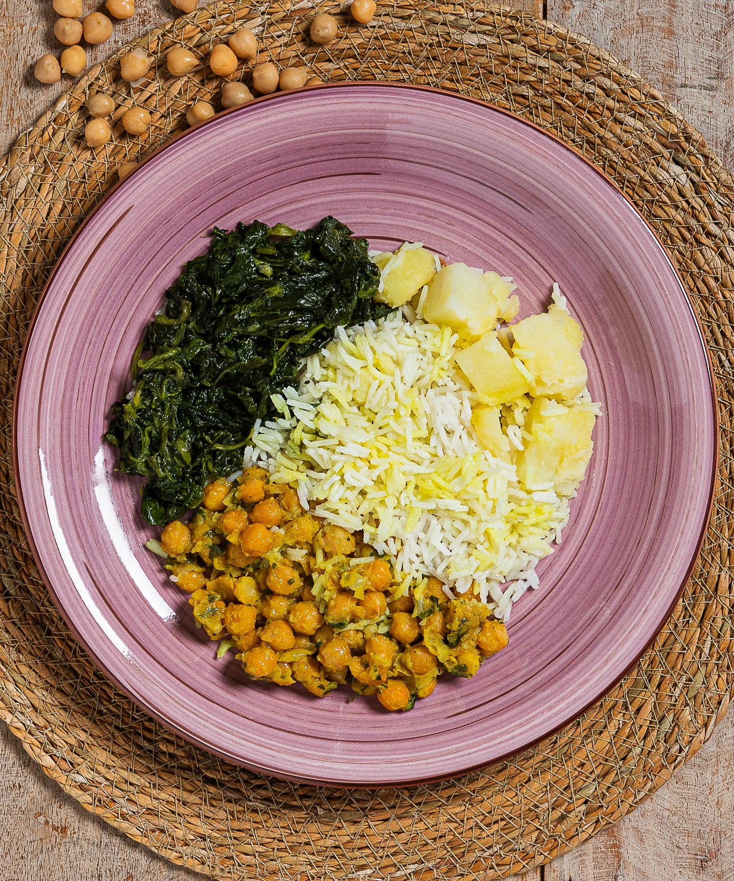 Riso Basmati con Ceci al Curry, Patate e Bieta