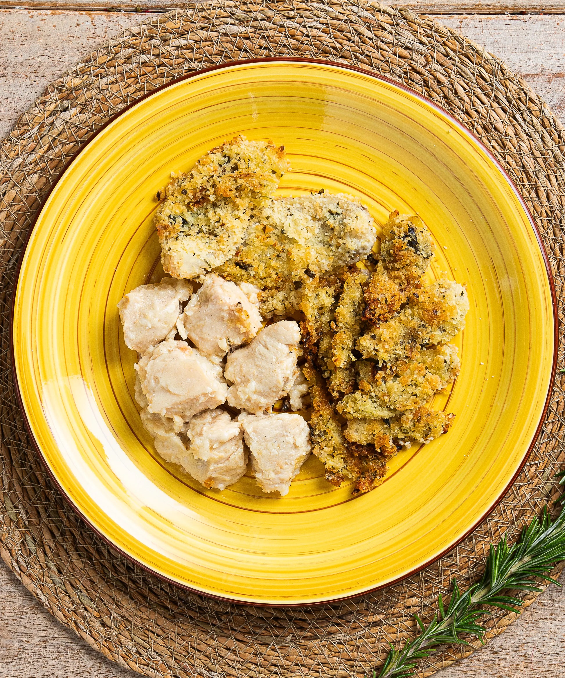 Petto di Pollo alle Mandorle con Finocchi Gratinati - pasto