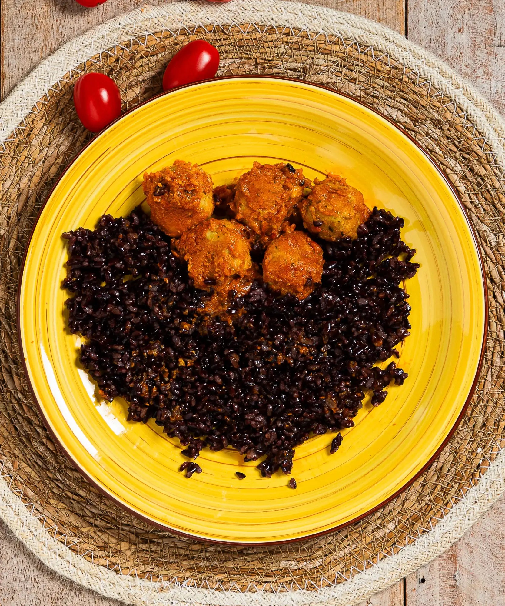 Polpette di Verdure con Riso Nero - pasto