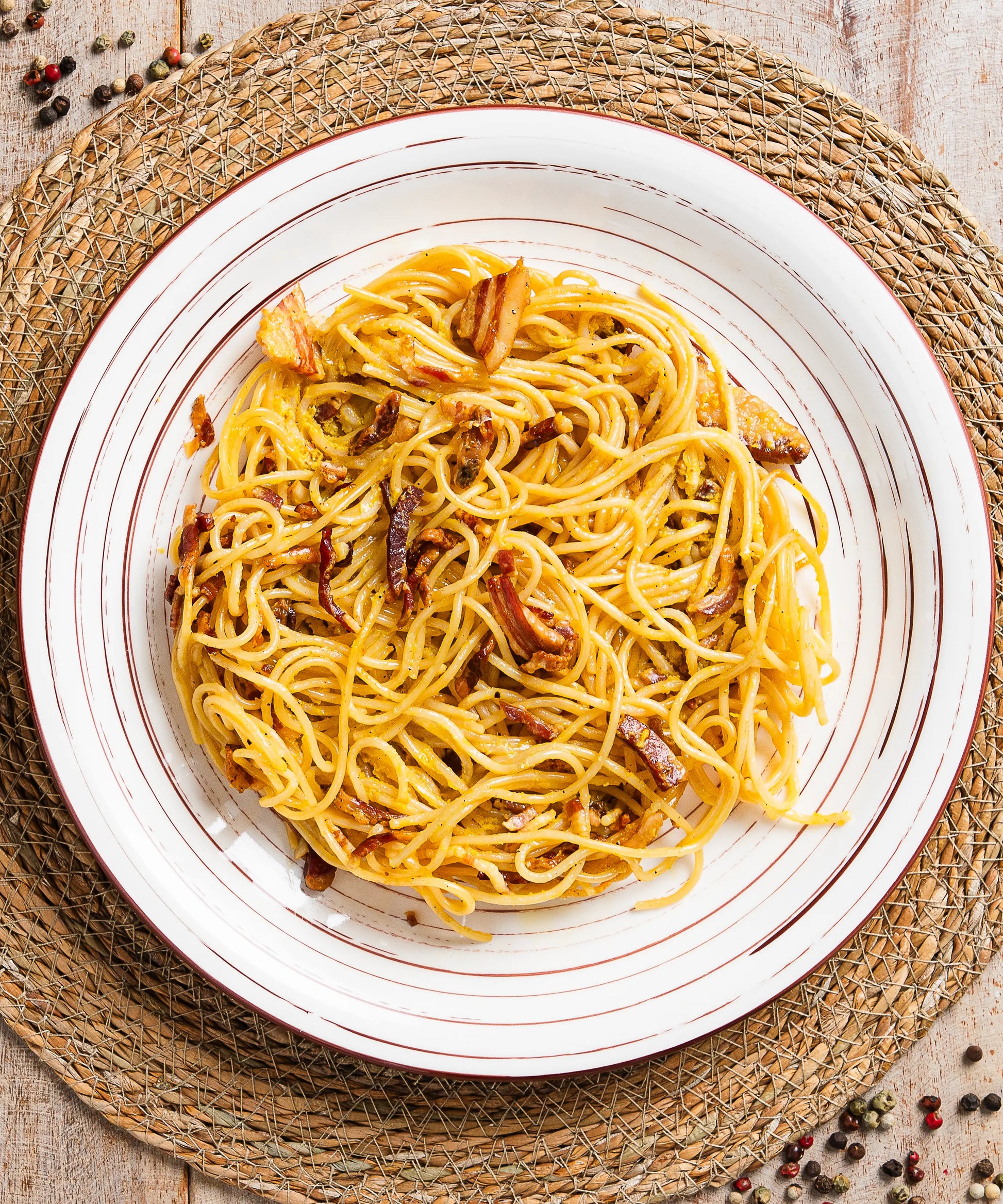 Spaghetti alla Carbonara con Pecorino romano DOP - pasto